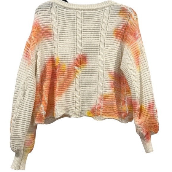 Women’s Raga Cyrus Tie Dye Pullover Sweater: Pink, Orange & White: size large - Picture 2 of 8